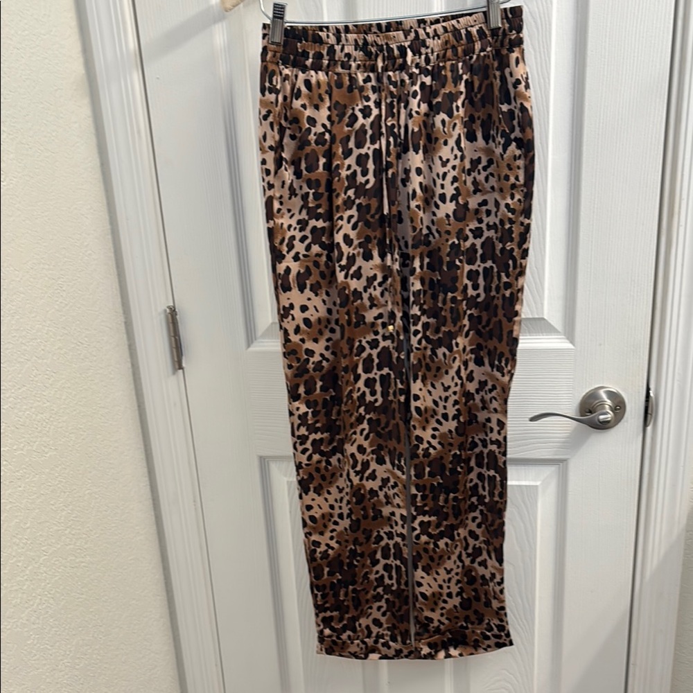 Women's BOSTON PROPER Wide Leg Animal Print Sassy Pants w/Pockets Size XXS
